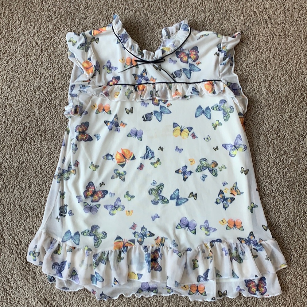 Girls XL 16 sleeveless butterfly top